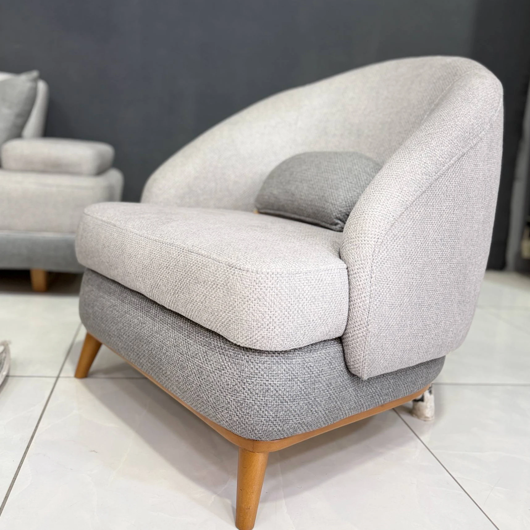 مبل کاریبو طوسی برند کرال سافت چوب راش