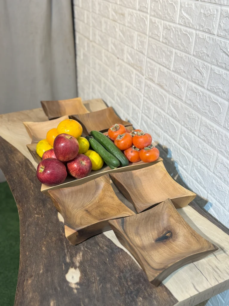 سرویس میوه خوری دست ساز کیو وود کد 1001 چوب گردو طبیعی