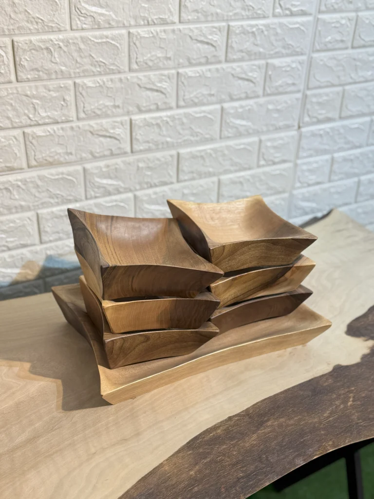 سرویس میوه خوری دست ساز کیو وود کد 1001 چوب گردو طبیعی