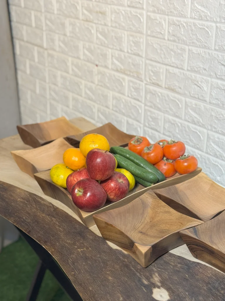 سرویس میوه خوری دست ساز کیو وود کد 1001 چوب گردو طبیعی