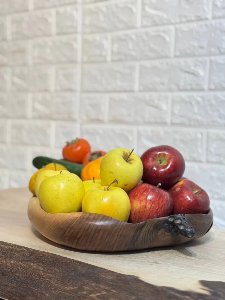 شیرینی خوری چوبی دست ساز کیو وود کد 3004 چوب گردو طبیعی