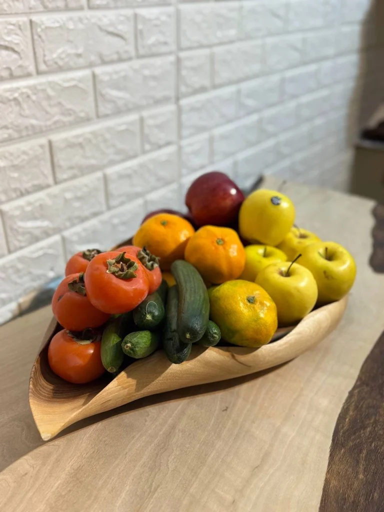 شیرینی خوری چوبی دست ساز کیو وود کد 3004 چوب گردو طبیعی