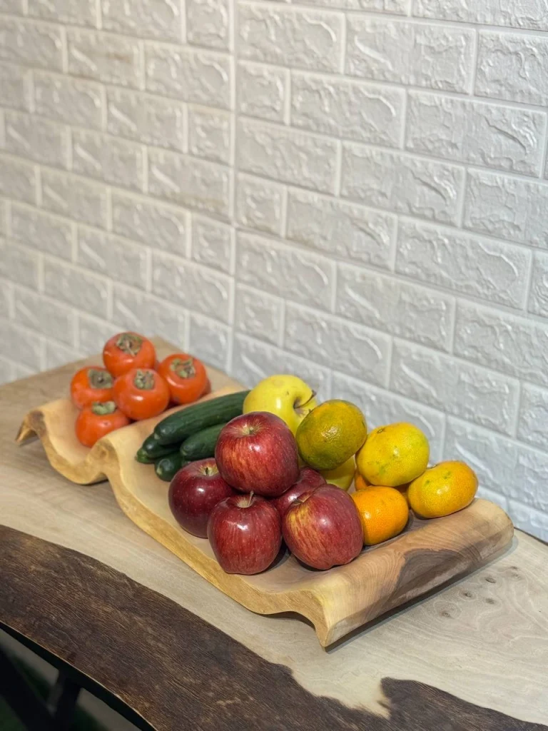 میوه خوری چوبی دست ساز کیو وود کد 3005 چوب گردو طبیعی