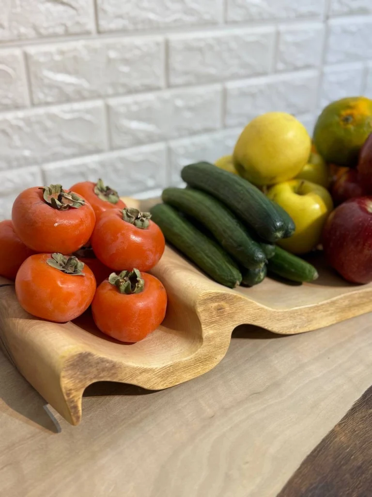 میوه خوری چوبی دست ساز کیو وود کد 3005 چوب گردو طبیعی