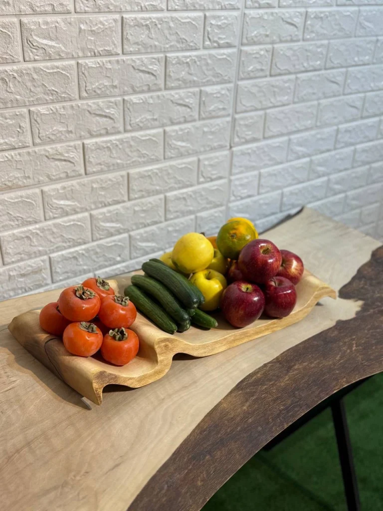 میوه خوری چوبی دست ساز کیو وود کد 3005 چوب گردو طبیعی