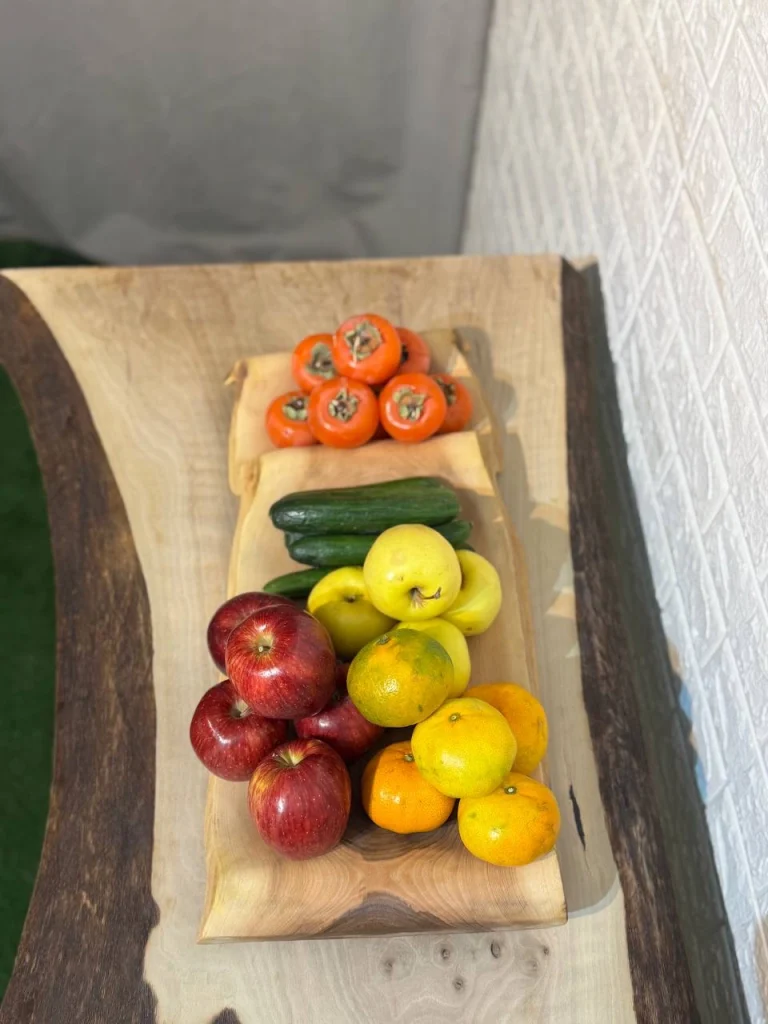 میوه خوری چوبی دست ساز کیو وود کد 3005 چوب گردو طبیعی