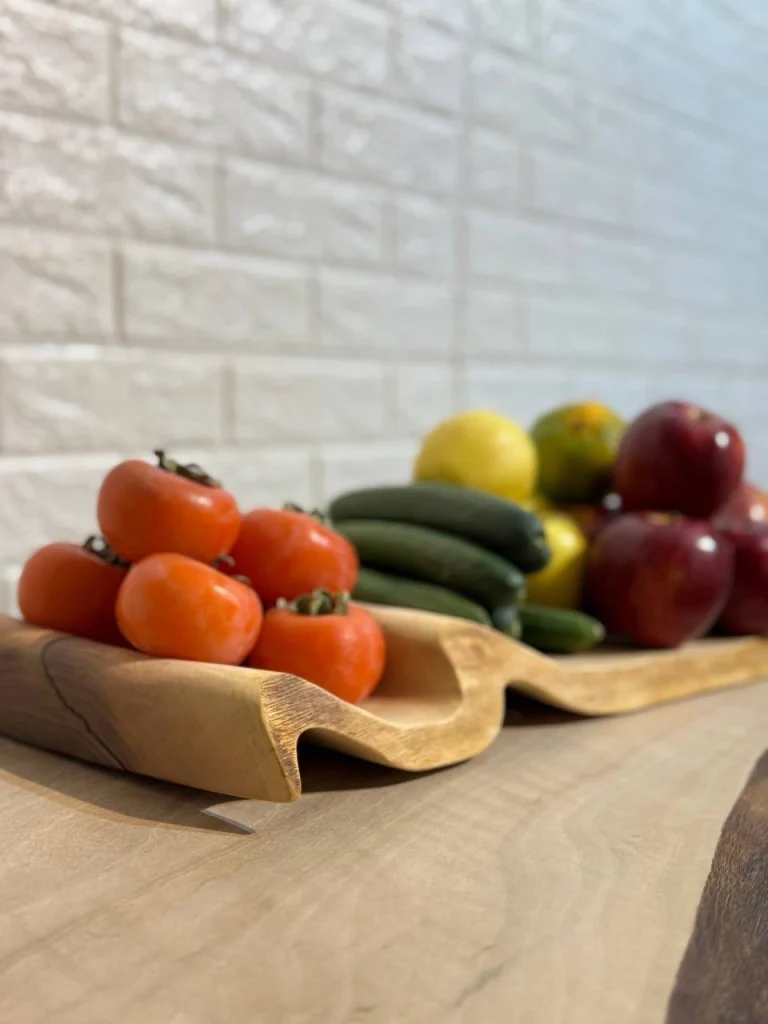 میوه خوری چوبی دست ساز کیو وود کد 3005 چوب گردو طبیعی