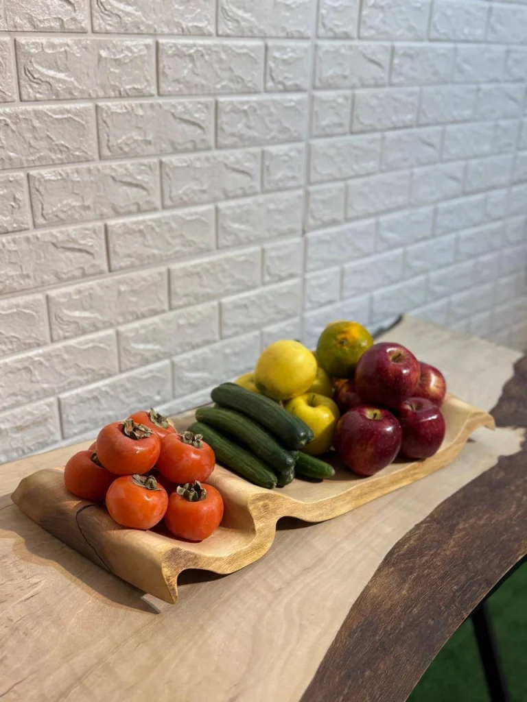 میوه خوری چوبی دست ساز کیو وود کد 3005 چوب گردو طبیعی