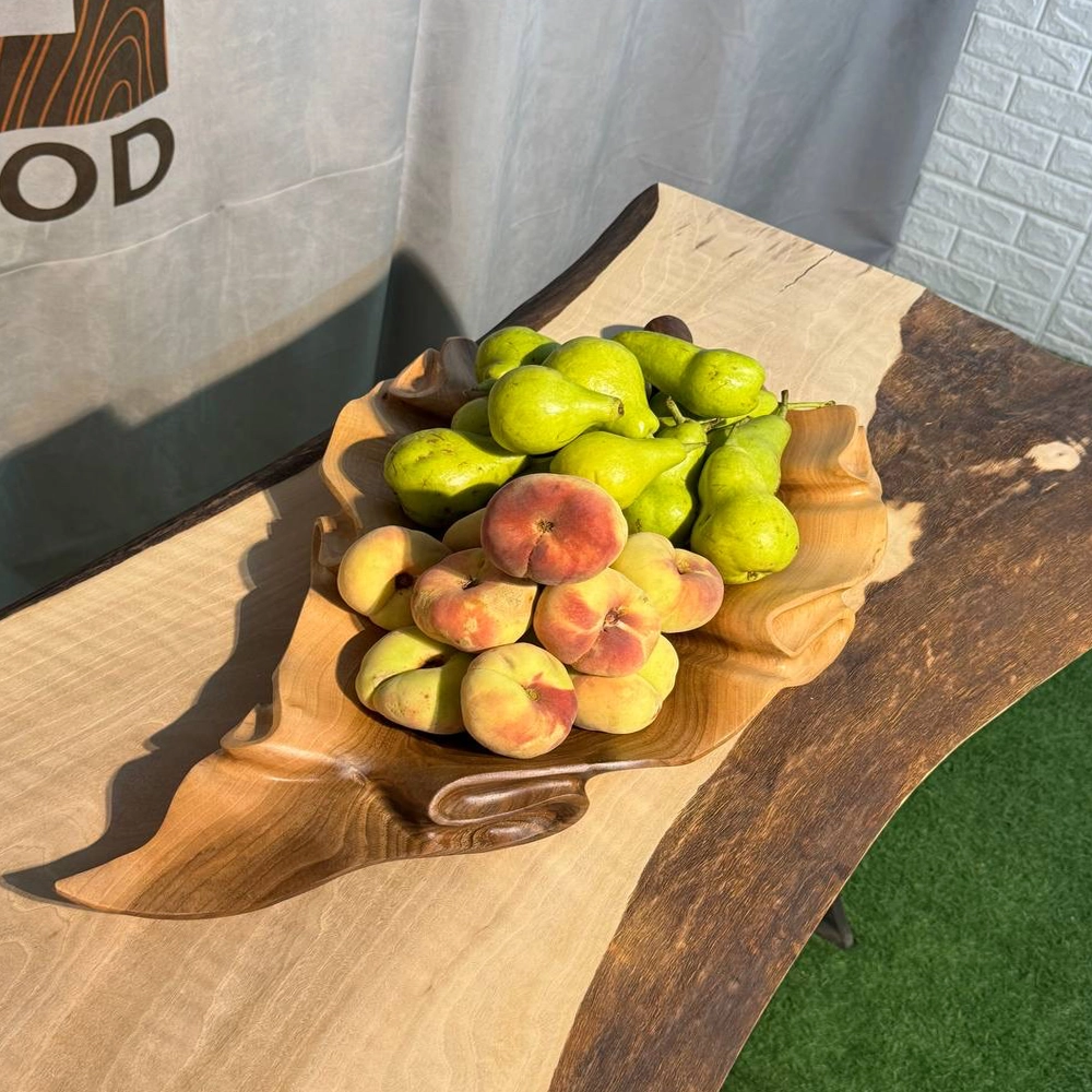 میوه خوری چوبی دست ساز کیو وود کد 3006 چوب گردو طبیعی