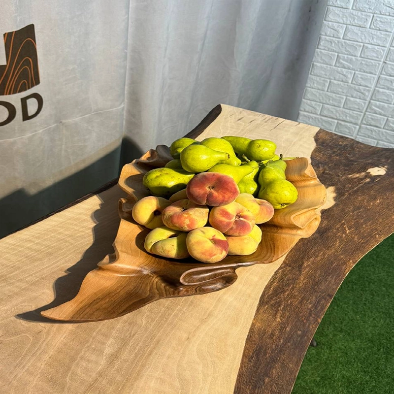 میوه خوری چوبی دست ساز کیو وود کد 3006 چوب گردو طبیعی