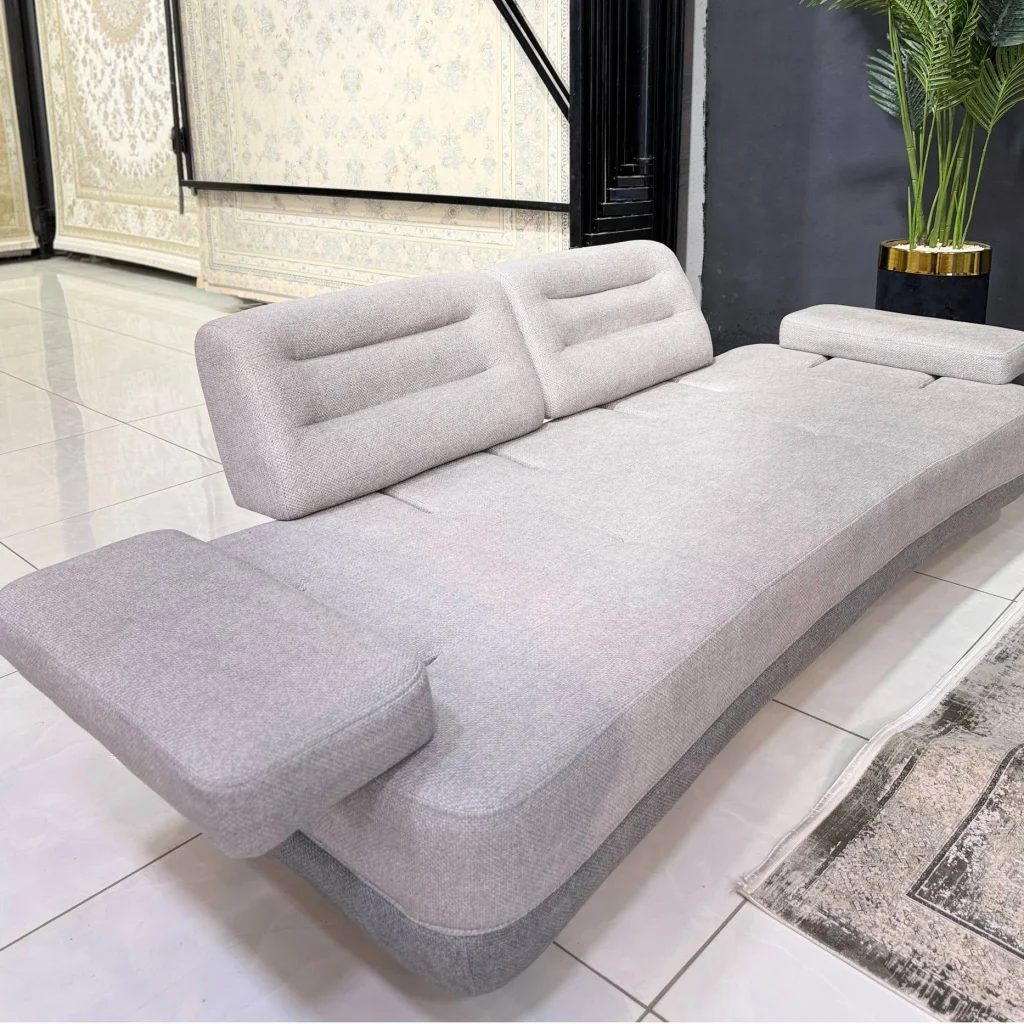 مبل ۸ نفره تخت شو کاریبو طوسی برند کرال سافت چوب راش