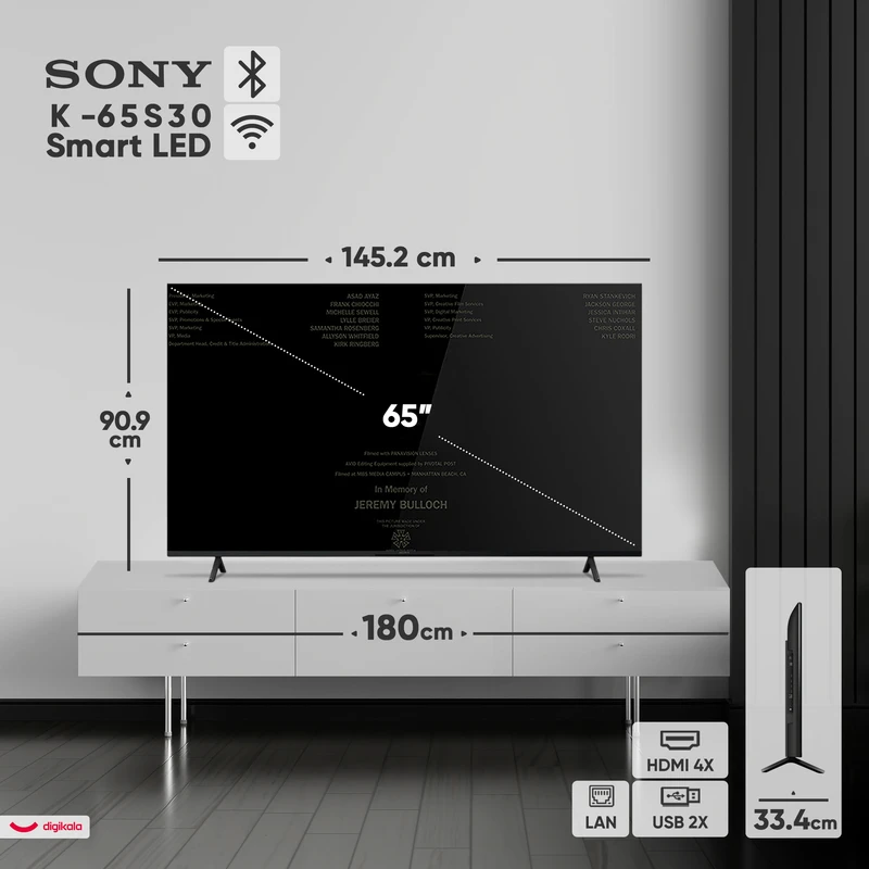 تلویزیون ال ای دی سایز 65 اینچ سونی مدل K-65S30