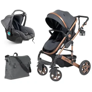 سرويس كالسكه سه تکه اسپرینگ اسپيدا Charcoal bronze