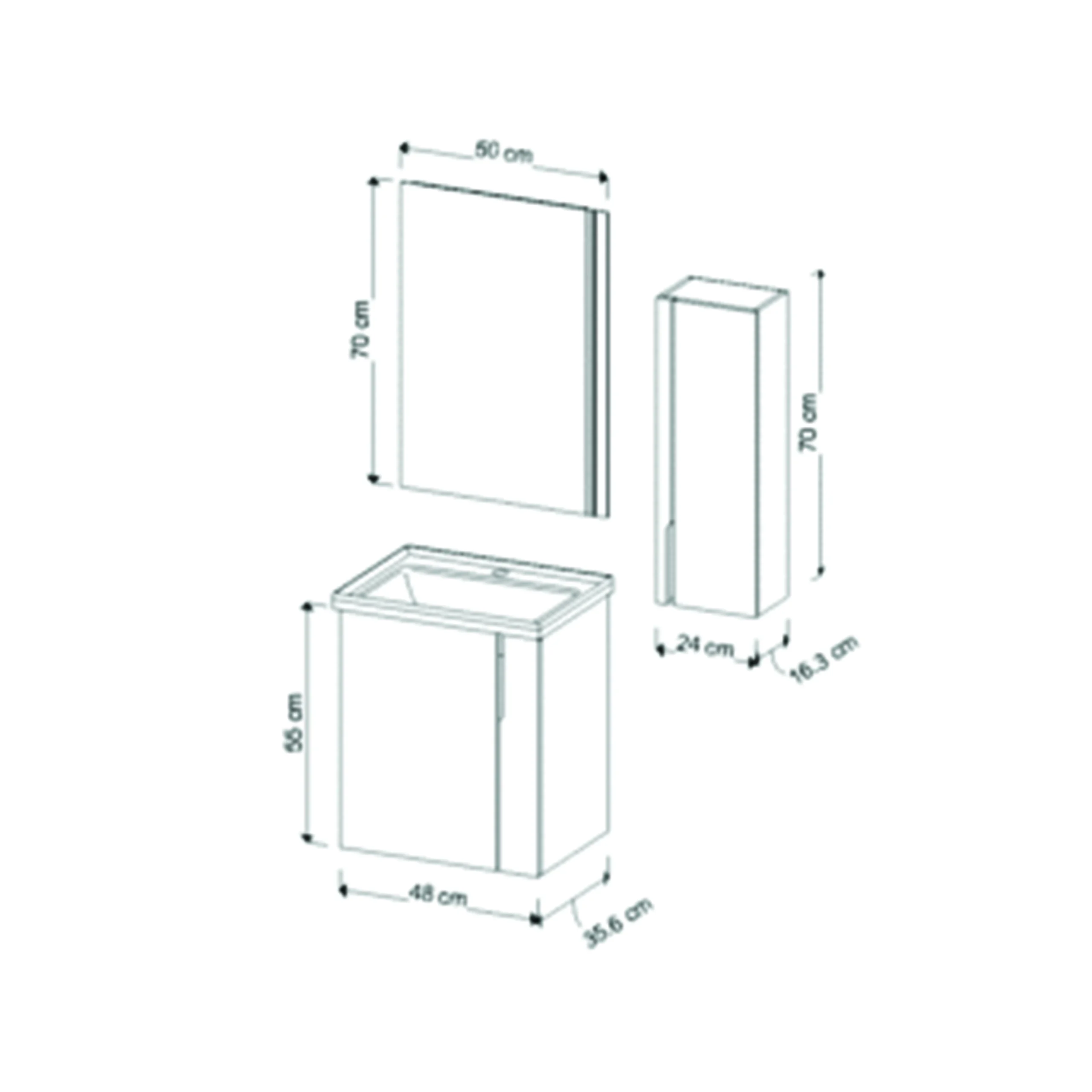فول ست کابینت روشویی ایواریا مدل A_50_1