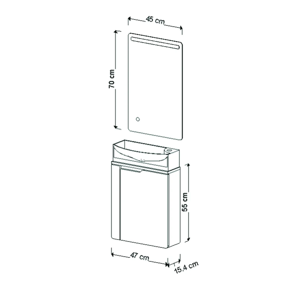 فول ست کابینت روشویی ایواریا مدل A-50-2