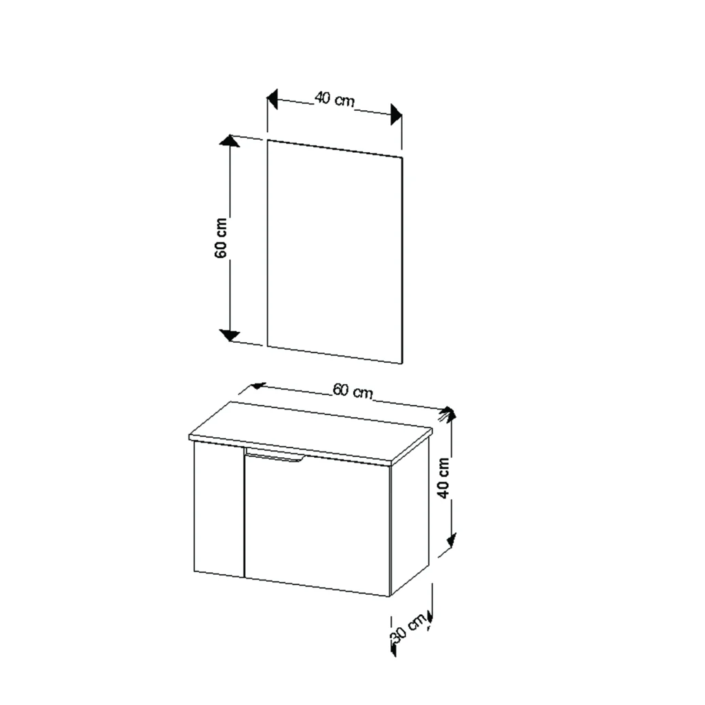 فول ست کابینت روشویی ایواریا مدل A-60-5
