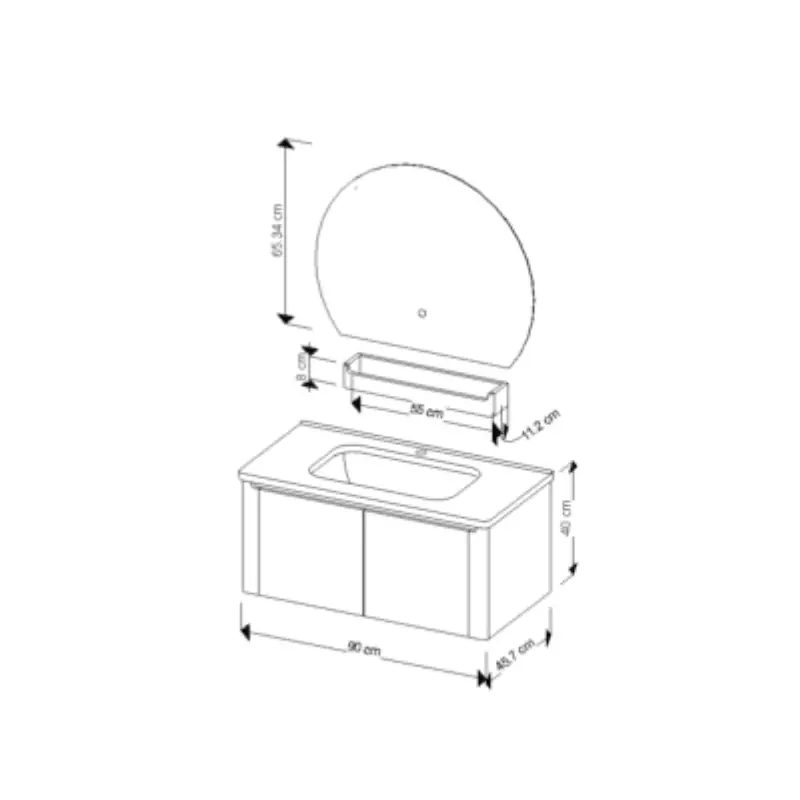 فول ست کابینت روشویی ایواریا مدل A_90_2