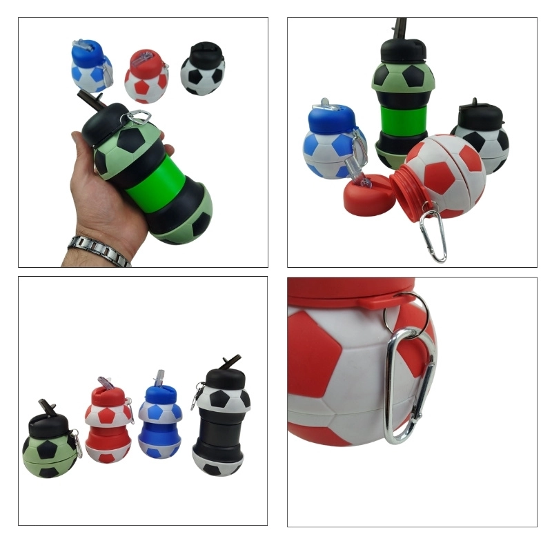 قمقمه سیلیکونی تاشو طرح توپ فوتبال