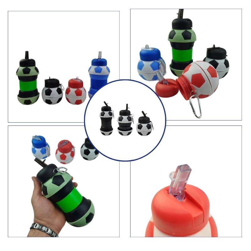 قمقمه سیلیکونی تاشو طرح توپ فوتبال