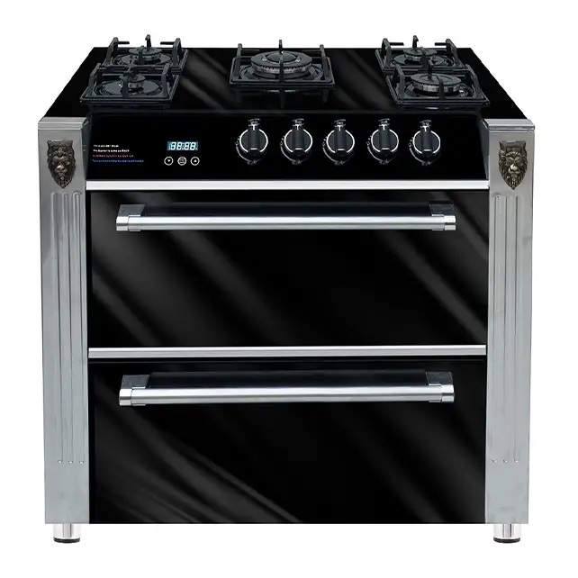 اجاق گاز مبله 5 شعله هایدسان مدل Z3 طرح فر صفحه رویی شیشه سکوریت