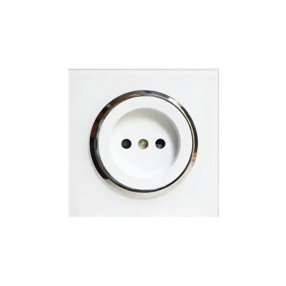پریز برق ساده ایران الکتریک مدل اسپادانا زه نقره‌ای