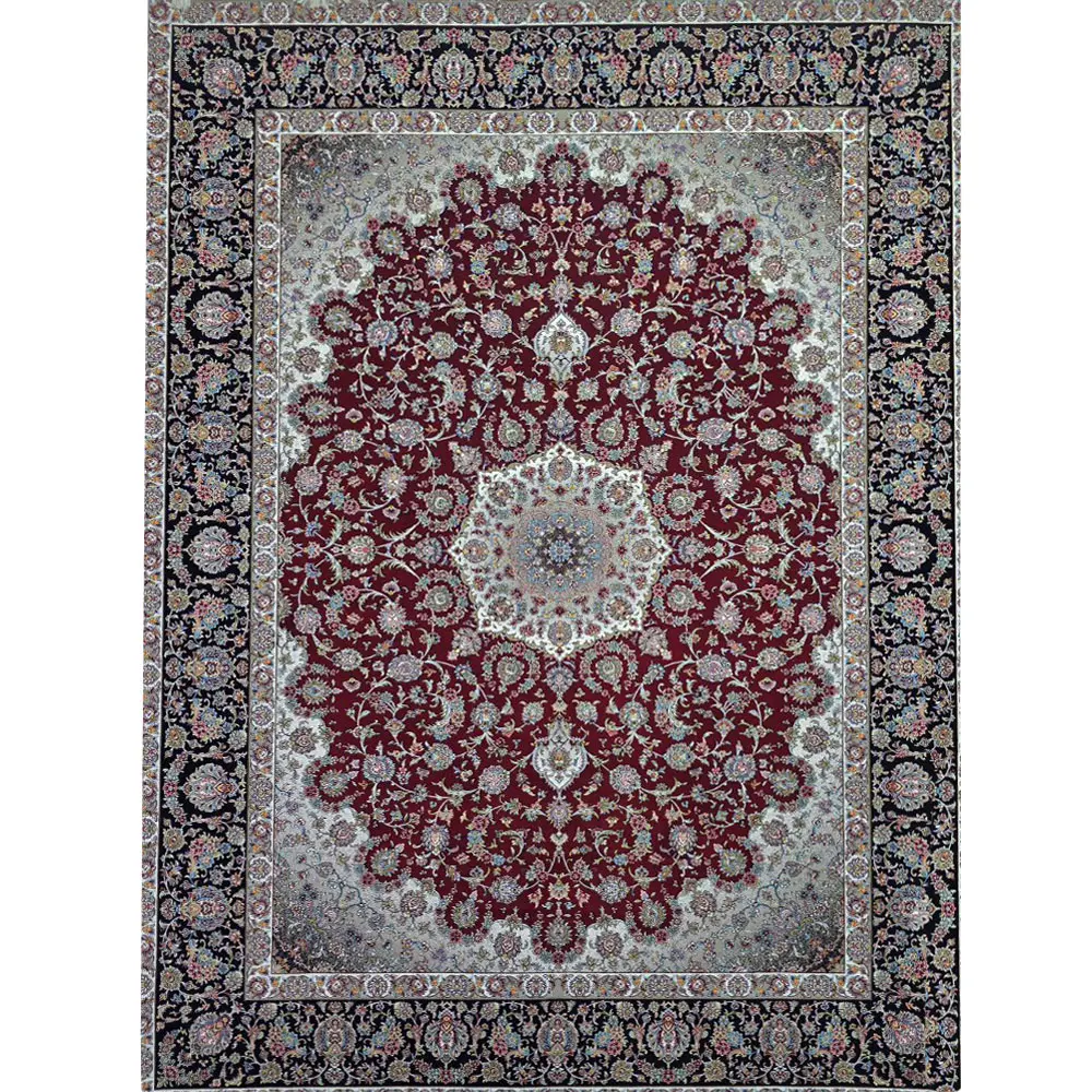 فرش 700 شانه آکرلیک تراکم 2550 کمیل مدل آیلین رنگ زمینه لاکی