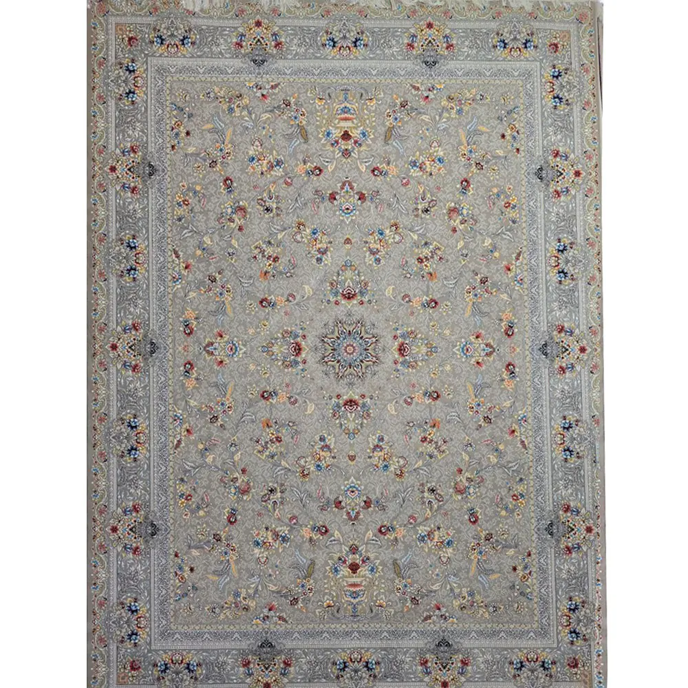 فرش 700 شانه آکرلیک تراکم 2550 کمیل مدل مارال رنگ زمینه فیلی