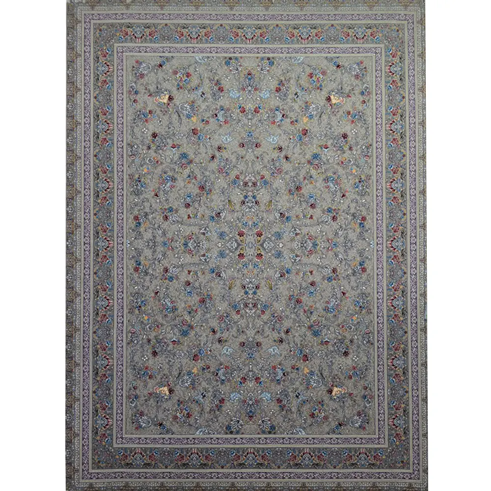 فرش 700 شانه آکرلیک تراکم 2550 کمیل مدل ترلان رنگ زمینه فیلی