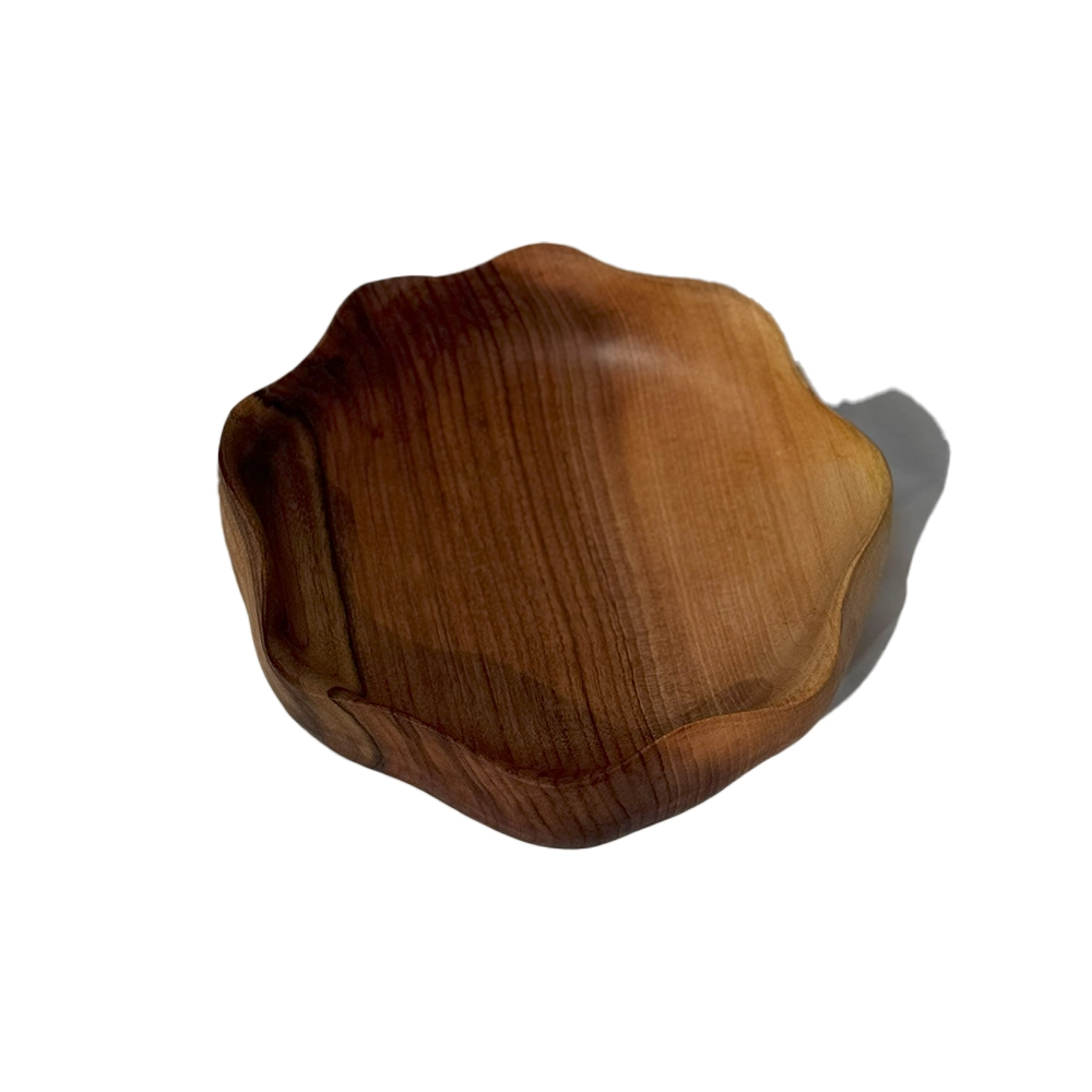ظرف چوبی مزه خوری سه خانه دست ساز کیو وود کد 3018 چوب گردو طبیعی