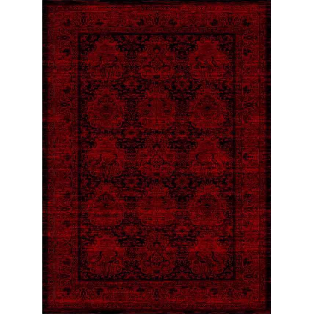 فرش ماشینی مدرن نارسیس طرح ترکمن کد 026 رنگ زمینه لاکی فاقد خواب