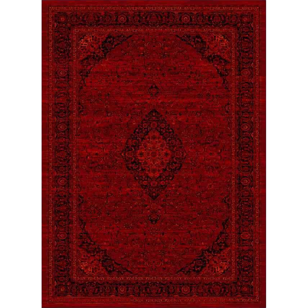 فرش ماشینی مدرن نارسیس طرح ترکمن کد 038 رنگ زمینه لاکی فاقد خواب