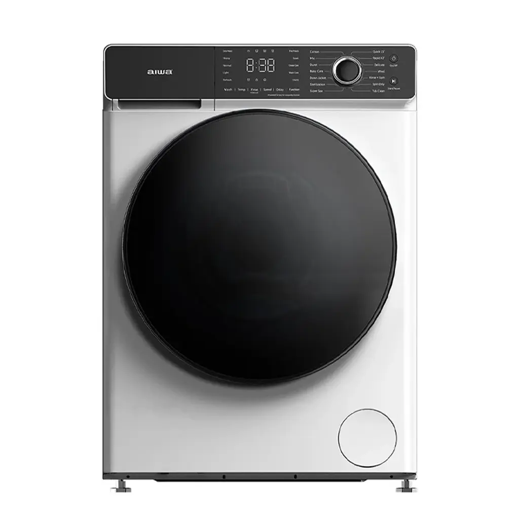 ماشین لباسشویی آیوا مدل Aiwa DW-GJD08w/S ظرفیت 8 کیلوگرم موتور دایرکت درایو دارای بخارشو
