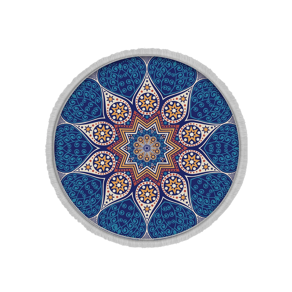 فرش ماشینی گرد هانوکس طرح آب و کویر کد IFC.2830.04