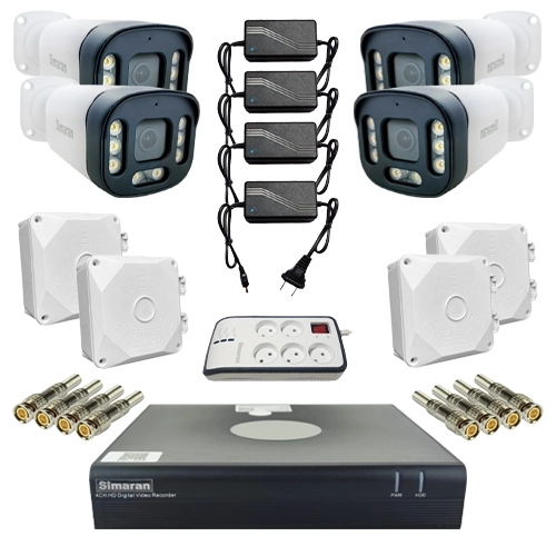 پکیج دوربین مداربسته 4 کانال 5 مگاپیکسل HD سیماران HD4CH5MP-212751