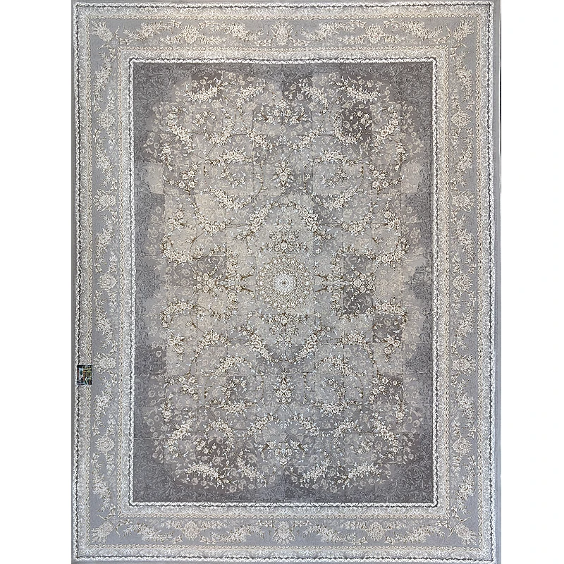 فرش 1200 شانه وزرا تراکم 3600 طرح شهریار وینتیج رنگ زمینه نقره ای