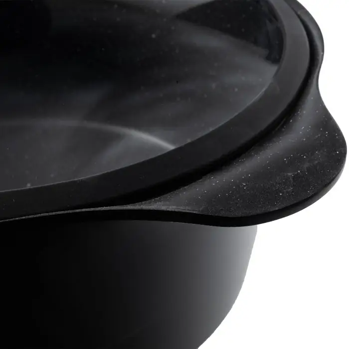 سرویس قابلمه 19 پارچه گرانیت سیلیکونی ام جی اس طرح کره ای C Black