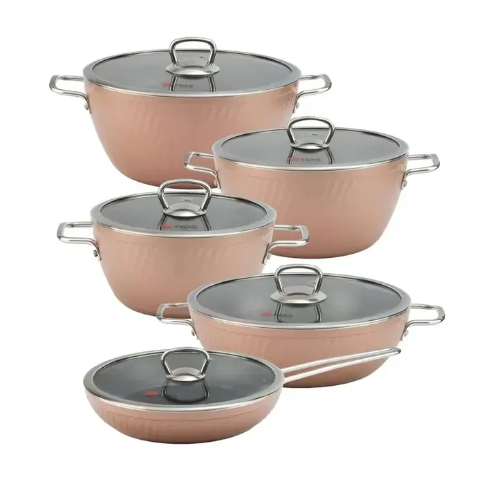 سرویس قابلمه 10 پارچه ام جی اس فورج FR04S Rosegold