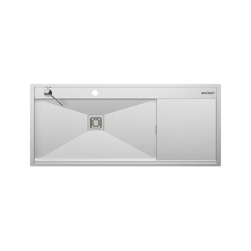 سینک دست ساز باکسی پله‌ای سینی دار تک‌لگن با لگن متحرک مکنزی مدل MB1161DPM