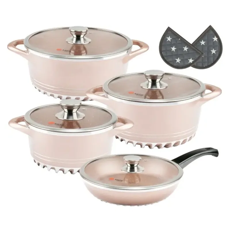 سرویس قابلمه 10 پارچه ام جی اس مدل ایتالیا C Flat Rosegold