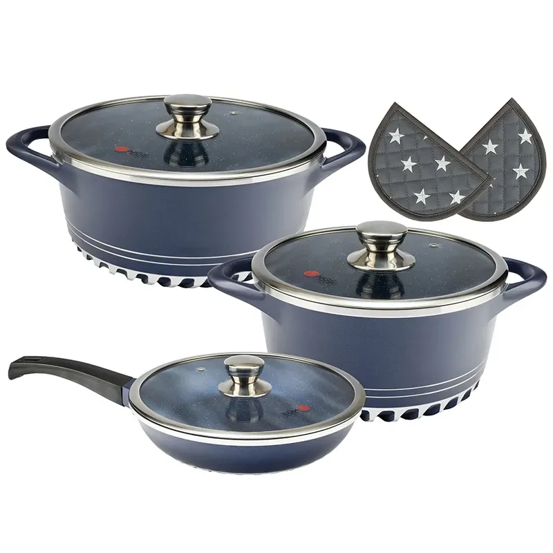 سرویس قابلمه 8 پارچه ام جی اس مدل ایتالیا C Flat Navy