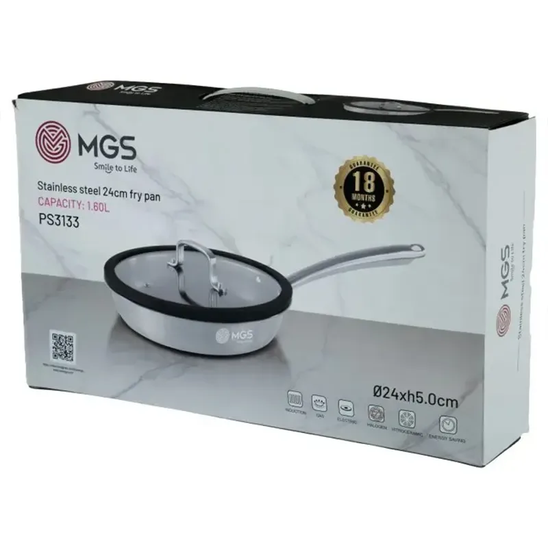 تابه سایز 24 تک دسته استیل ام جی اس مدل PS3133