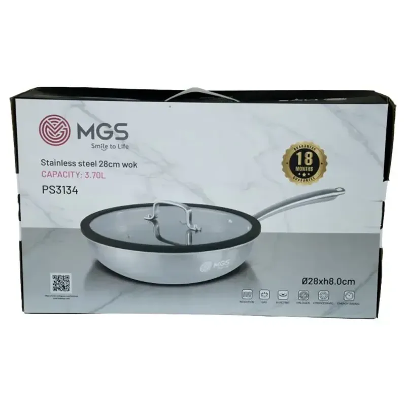 تابه سایز 28 ووک استیل ام جی اس مدل PS3134