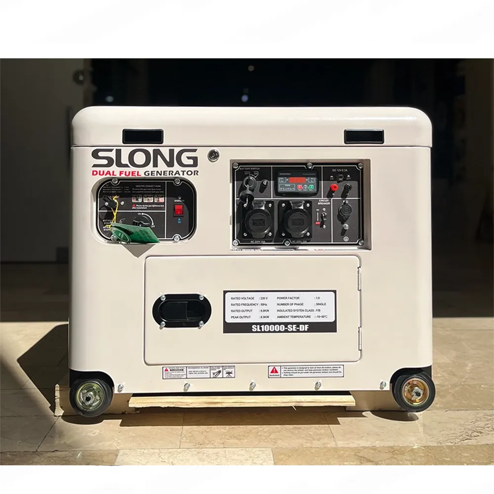 موتور برق دوگانه سوز 8 کیلووات سایلنت اسلانگ گاز و بنزین مدل SL10000-SE-DF