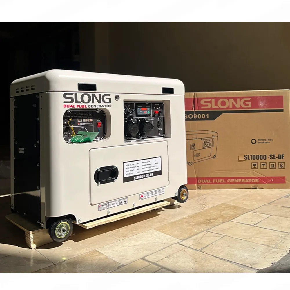 موتور برق دوگانه سوز 8 کیلووات سایلنت اسلانگ گاز و بنزین مدل SL10000-SE-DF