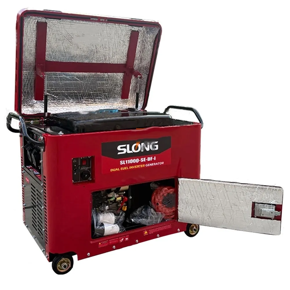 موتور برق دوگانه سوز اینورتر 9.5 کیلووات سایلنت اسلانگ گاز و بنزین مدل SL11000W-SE-i -DF