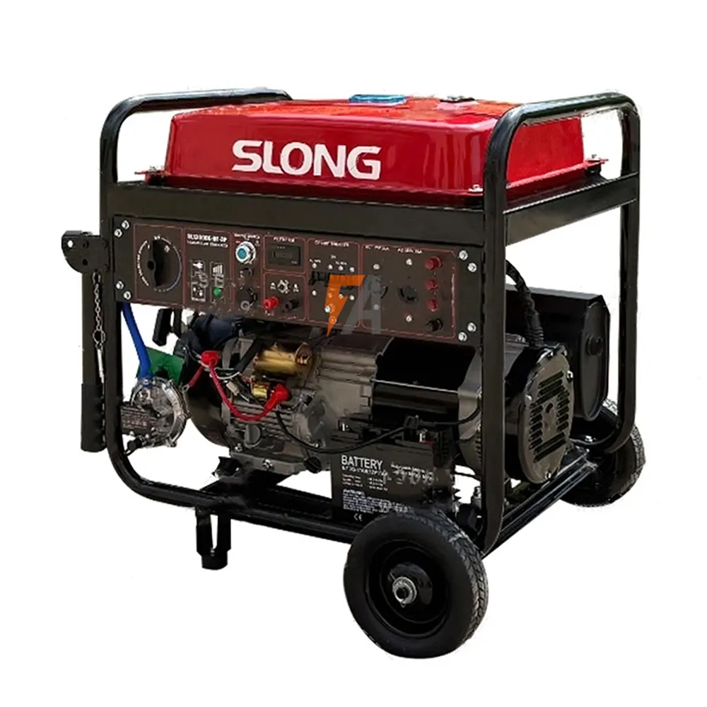 موتور برق دوگانه سوز 10.5 کیلووات تک فاز و سه فاز اسلانگ مدل SL12000E-DF-3P