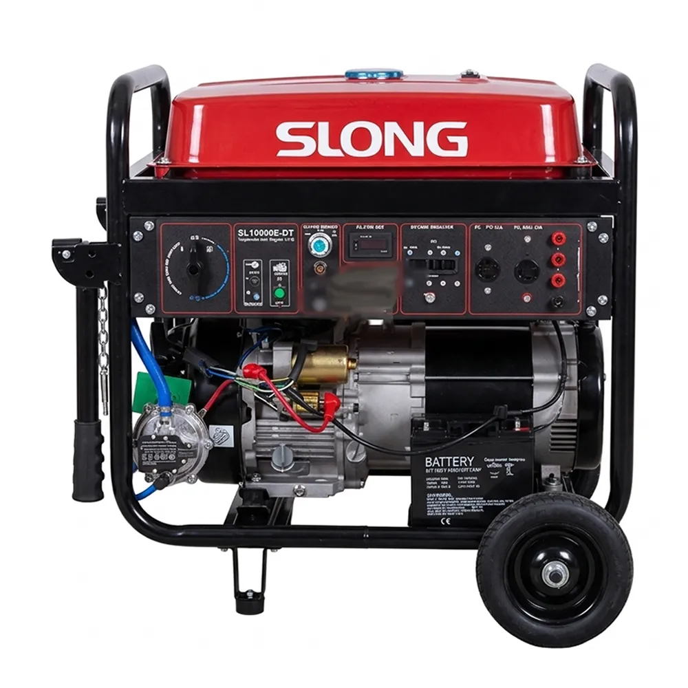 موتور برق دوگانه سوز 10.5 کیلووات تک فاز و سه فاز اسلانگ مدل SL12000E-DF-3P