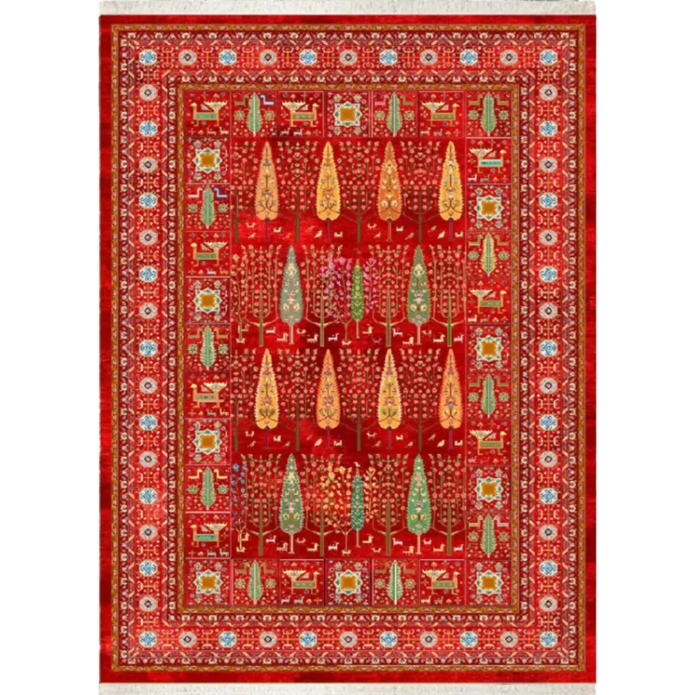 فرش ابریشم نما ماشینی ۱۲۰۰ شانه کد T1050