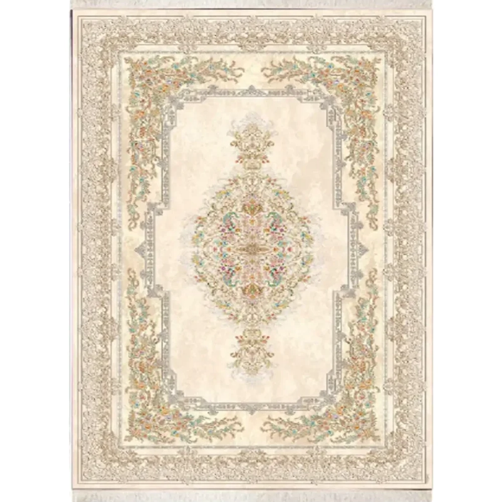 فرش ابریشم نما ماشینی ۱۲۰۰ شانه کد T1084