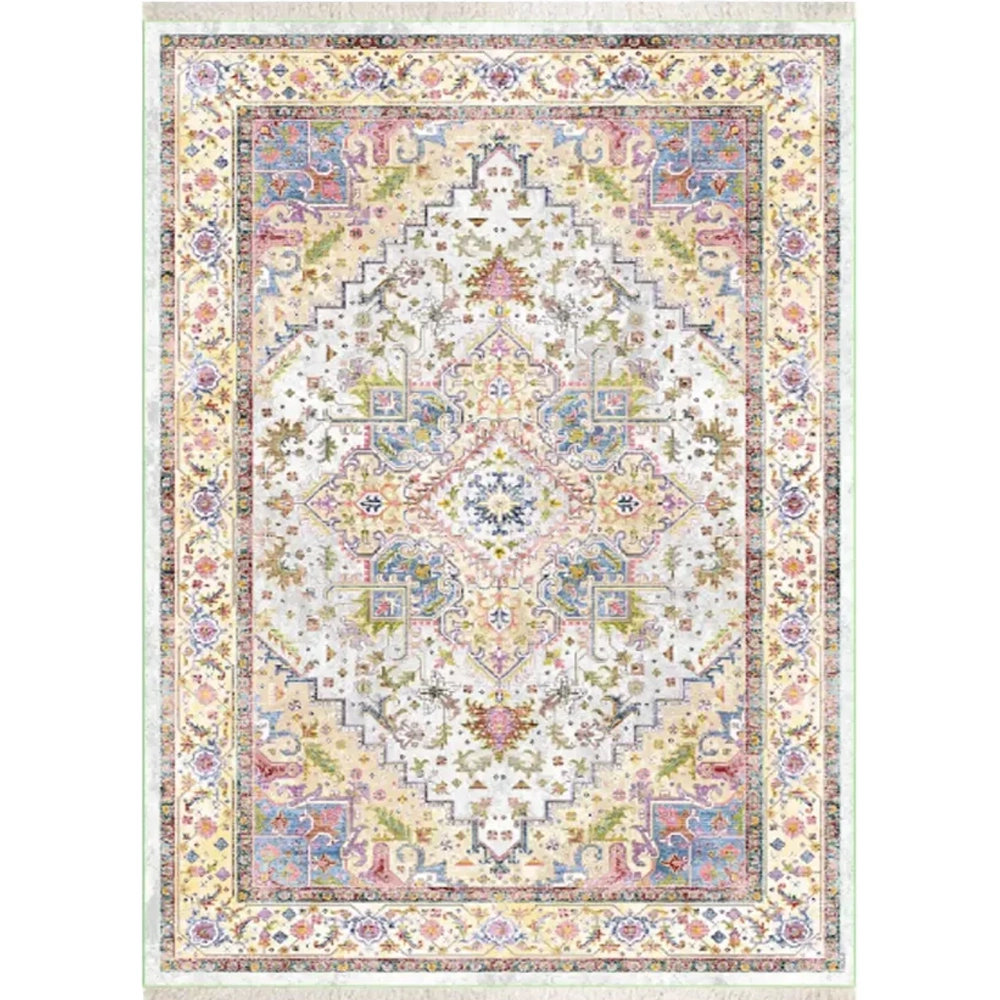 فرش ابریشم نما ماشینی ۱۲۰۰ شانه کد T1095